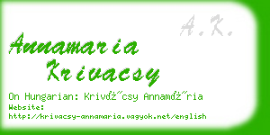 annamaria krivacsy business card